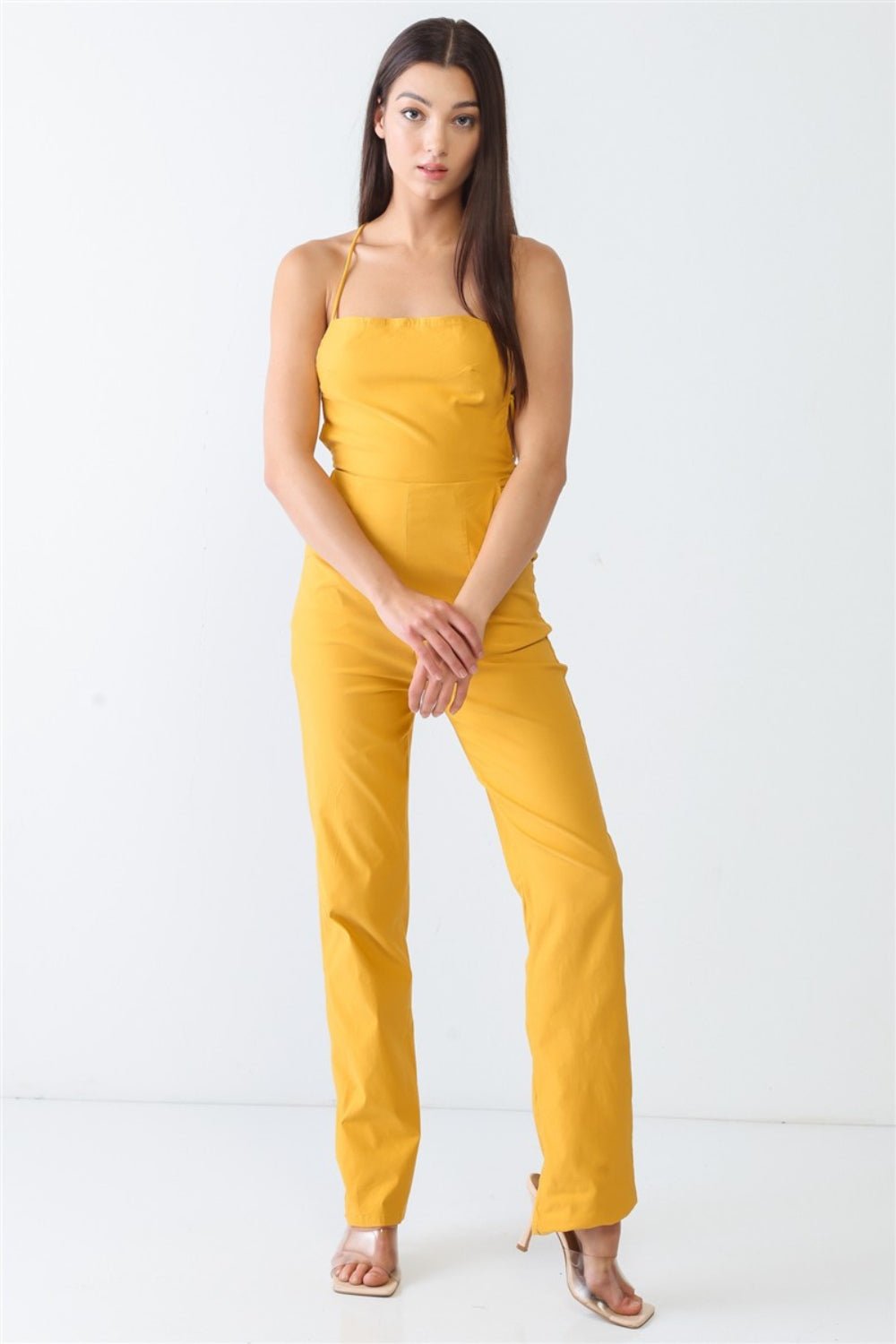 Doreli Group Backless Tied Spaghetti Strap Sleeveless Jumpsuit - Mythical Kitty Boutique