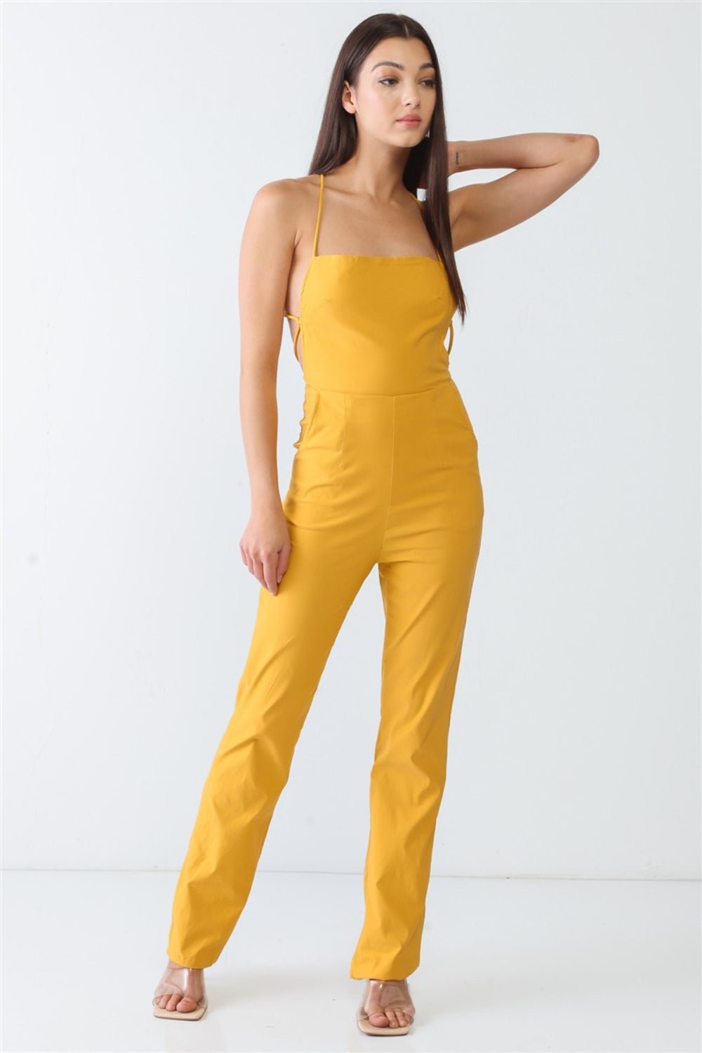 Doreli Group Backless Tied Spaghetti Strap Sleeveless Jumpsuit - Mythical Kitty Boutique