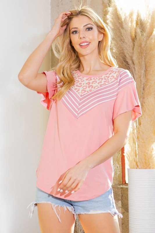 Kaylin Ruffle Sleeve Knit Top - Mythical Kitty Boutique