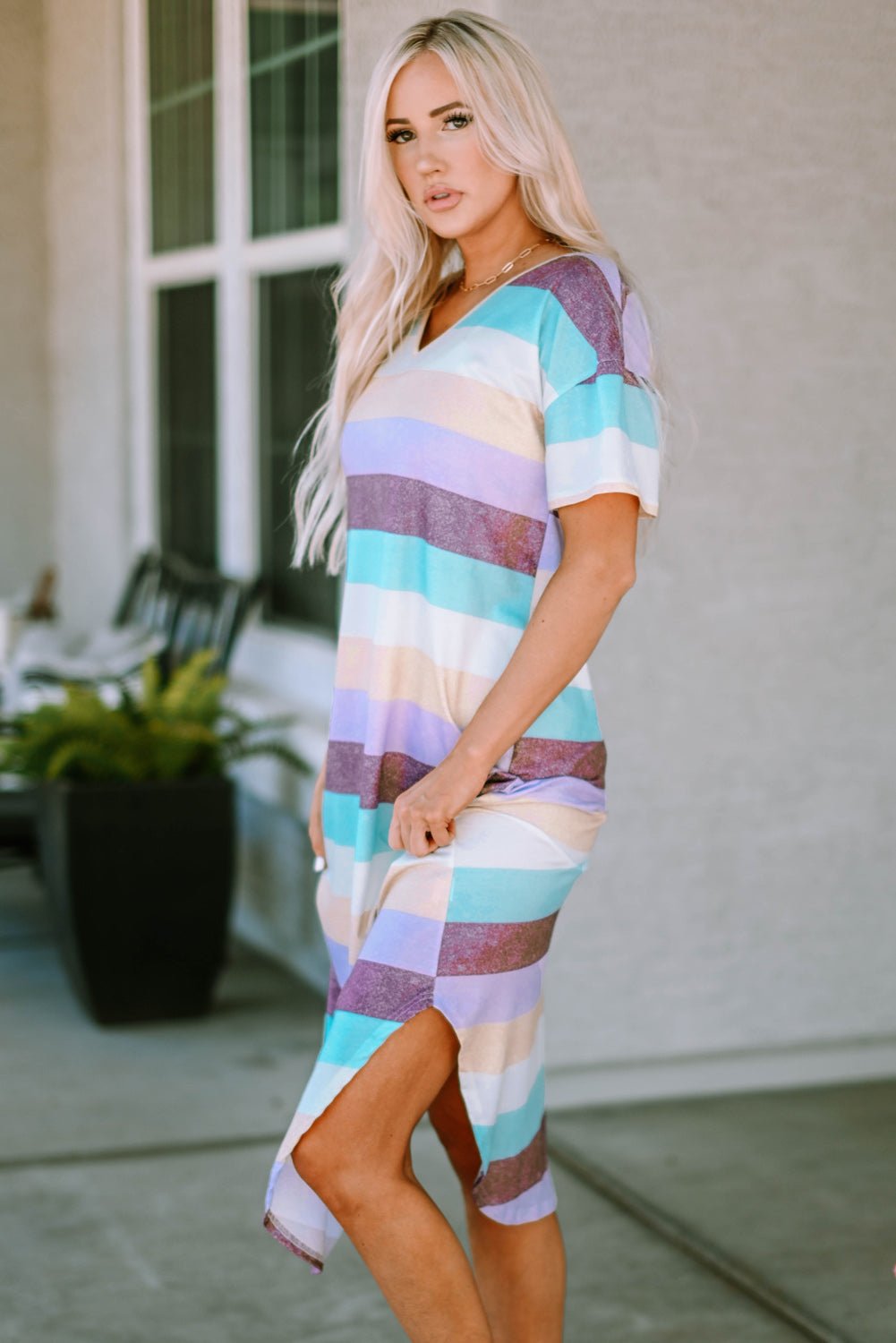 Lovely Day Striped Midi Dress - Mythical Kitty Boutique