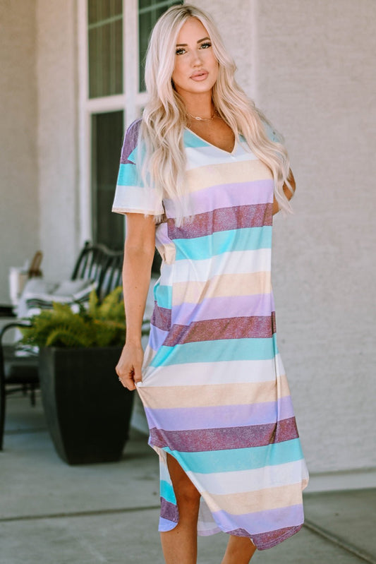 Lovely Day Striped Midi Dress - Mythical Kitty Boutique