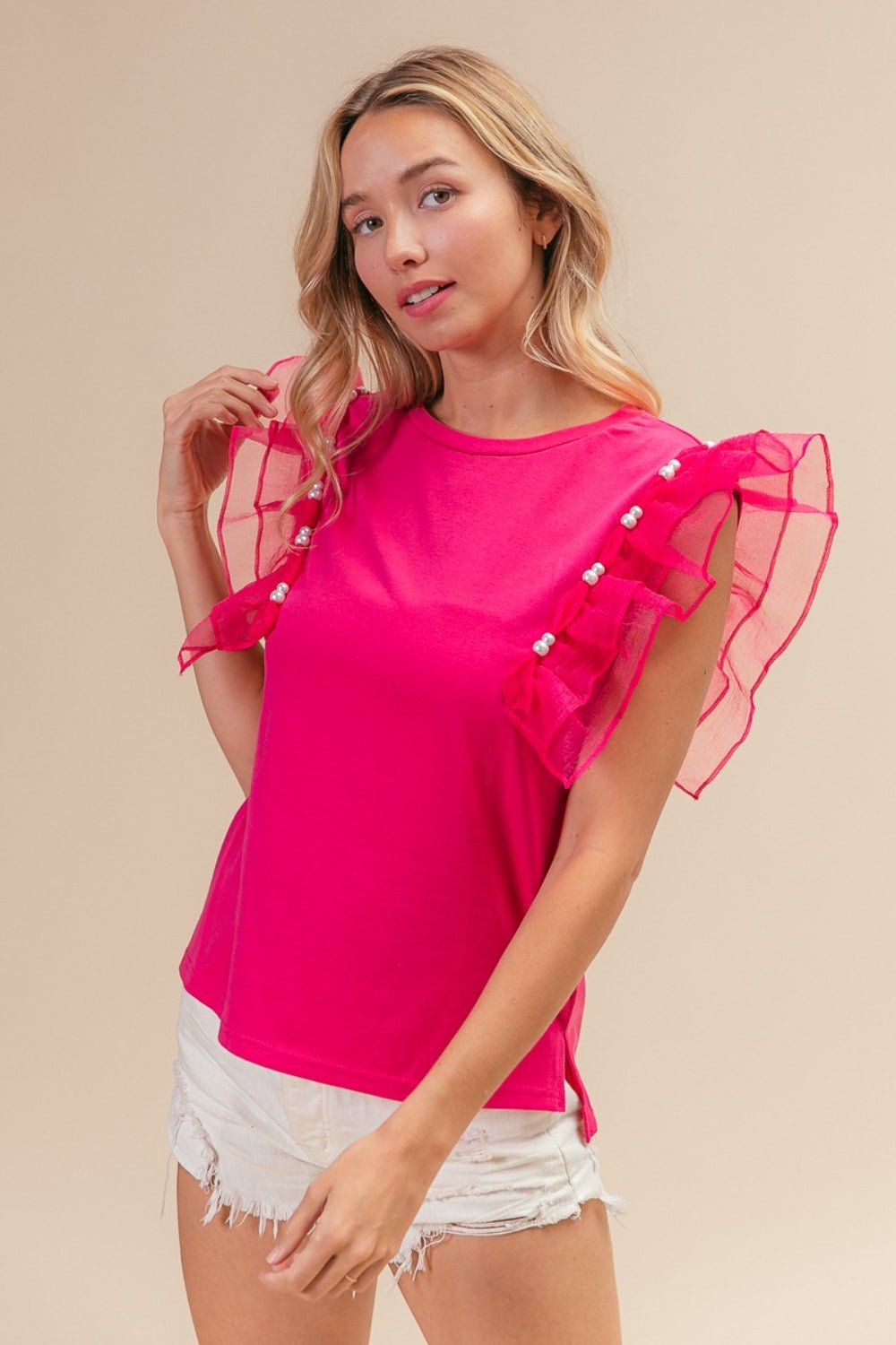 Pearlicious Mesh Sleeve Top - Mythical Kitty Boutique