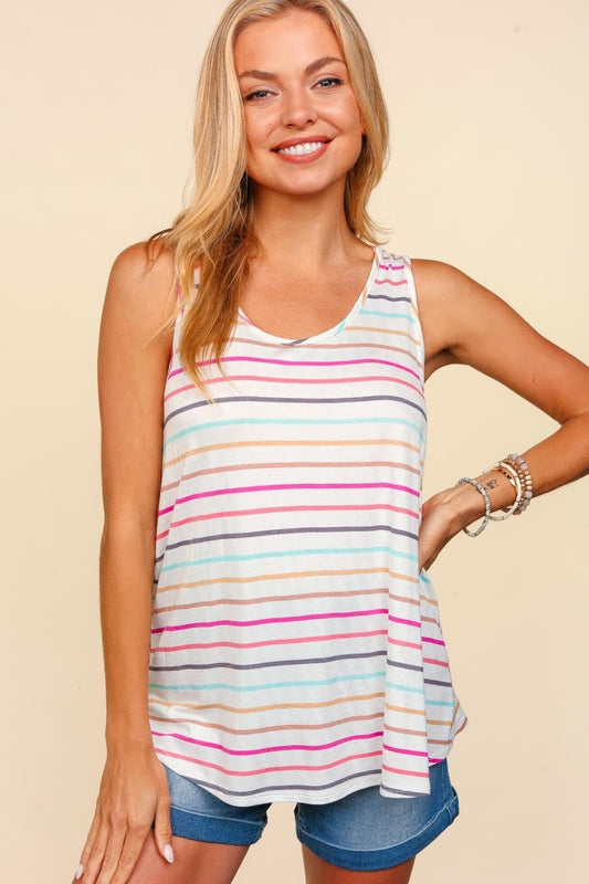 Vibrant Stripes Knit Tank - Mythical Kitty Boutique