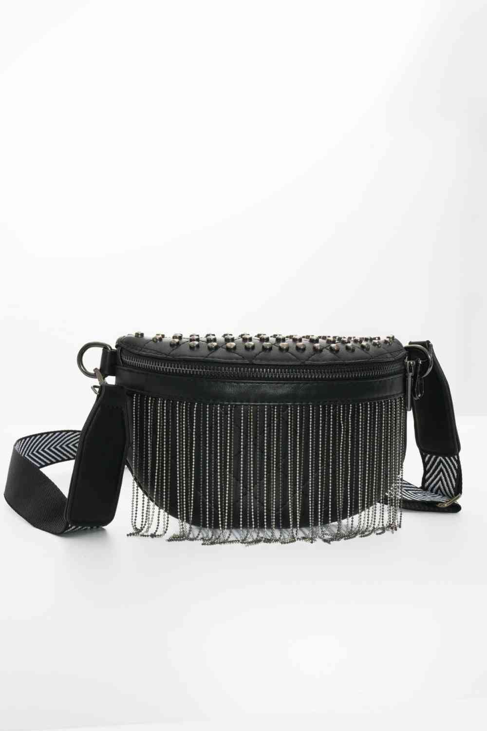 Adored Faux Leather Studded Sling Bag - Mythical Kitty Boutique