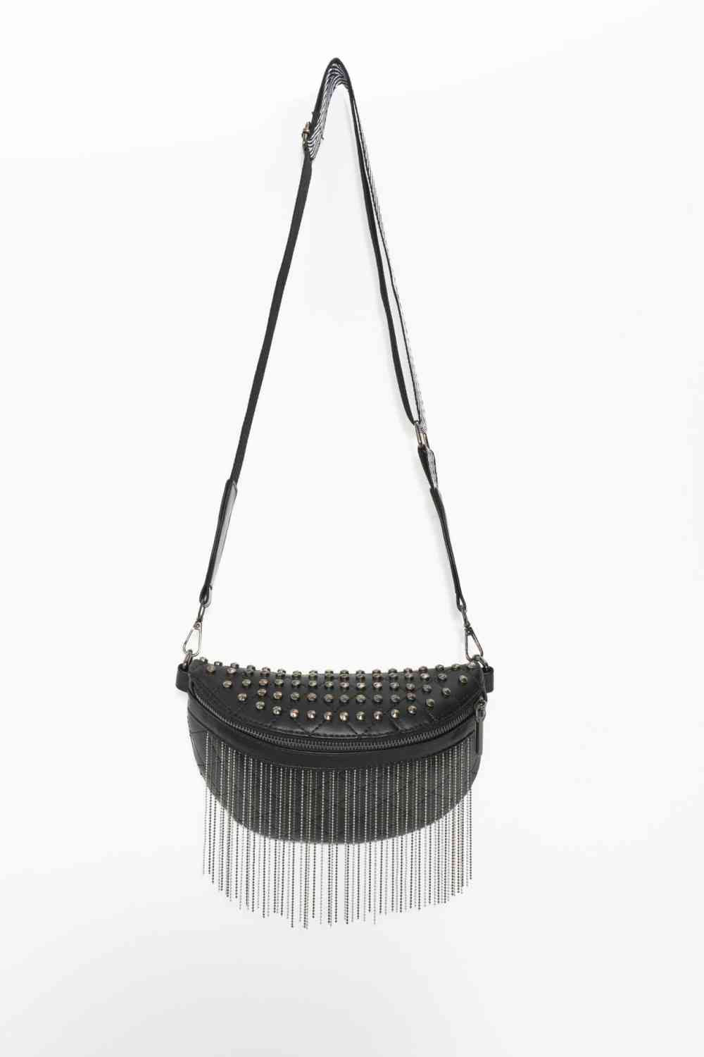 Adored Faux Leather Studded Sling Bag - Mythical Kitty Boutique