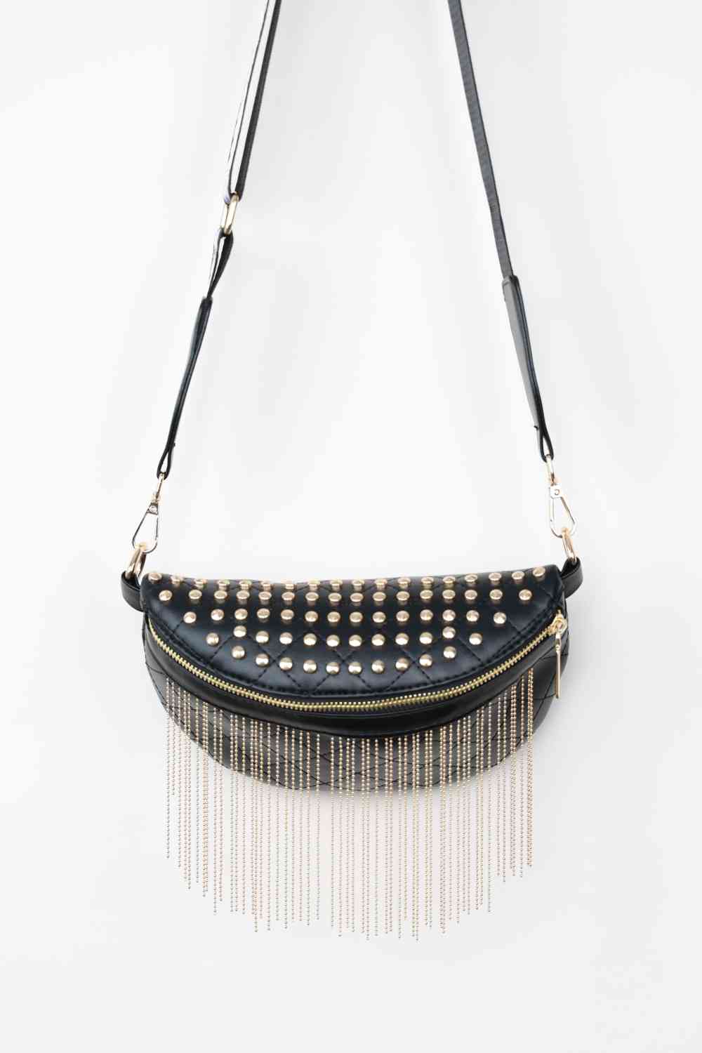 Adored Faux Leather Studded Sling Bag - Mythical Kitty Boutique