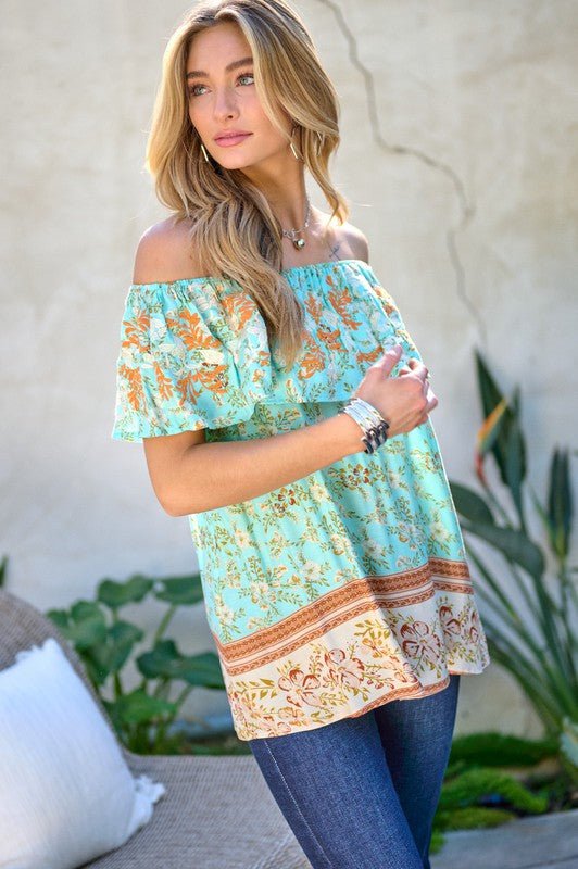 Gardenia Off Shoulder Smocked Top - Mythical Kitty Boutique