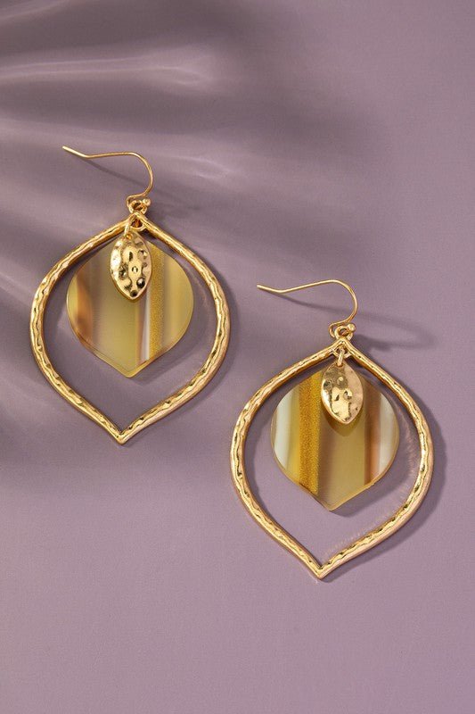 HAMMERED CASTING TEARDROP HOOP EARRINGS - Mythical Kitty Boutique