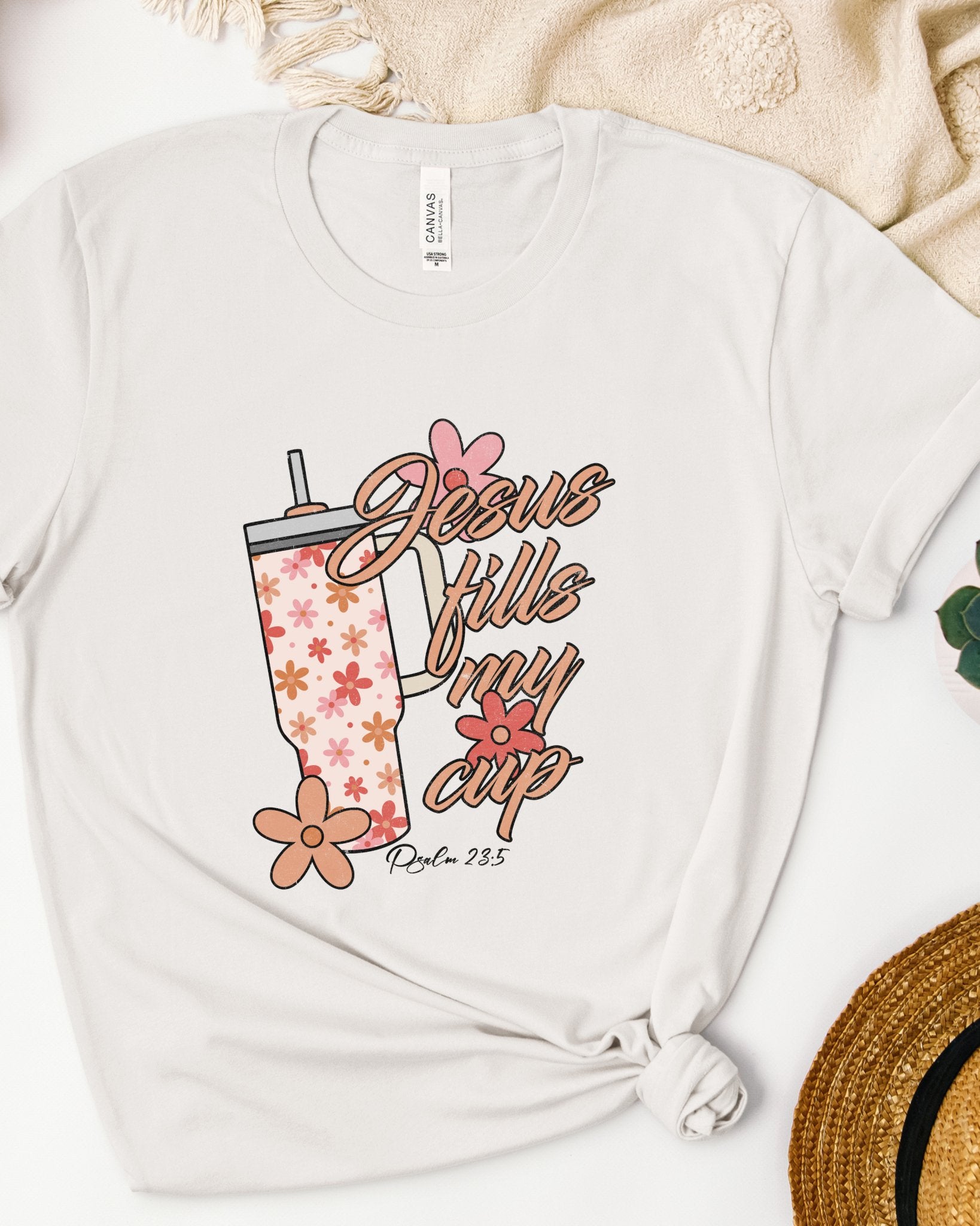 JESUS FILLS MY CUP (BELLA CANVAS) Graphic Tee - Mythical Kitty Boutique