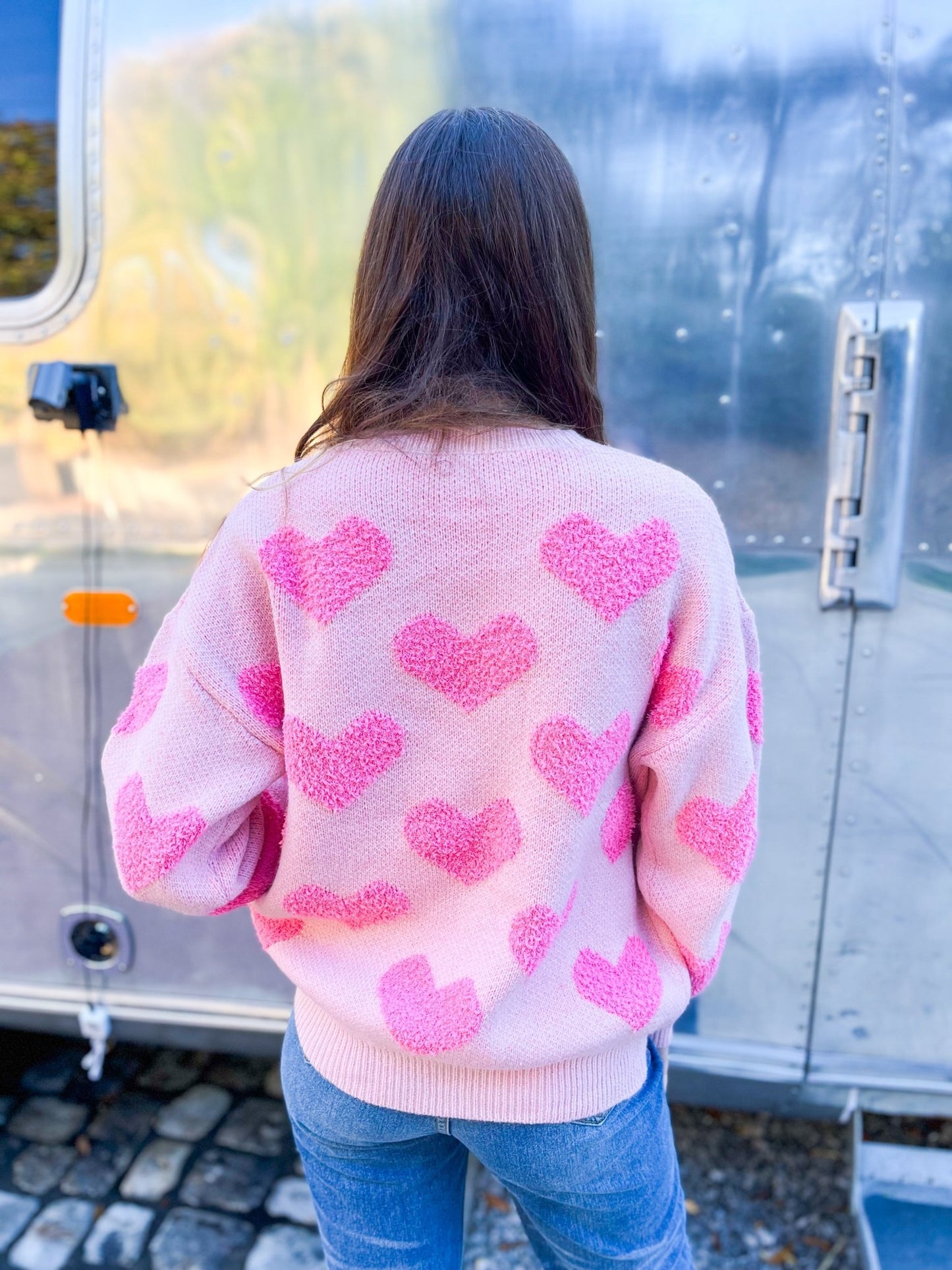 Light Pink Heart Sweater - Mythical Kitty Boutique