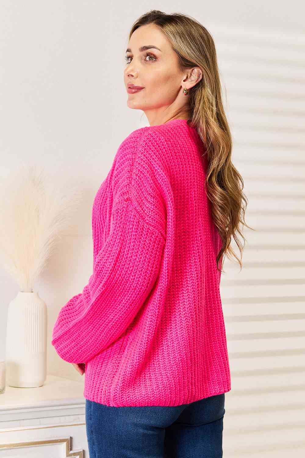 Lori Rib-Knit Open Front Cardigan - Mythical Kitty Boutique