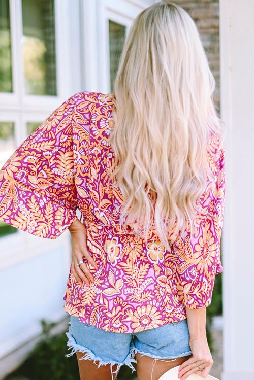 Mara Boho Floral Blouse - Mythical Kitty Boutique