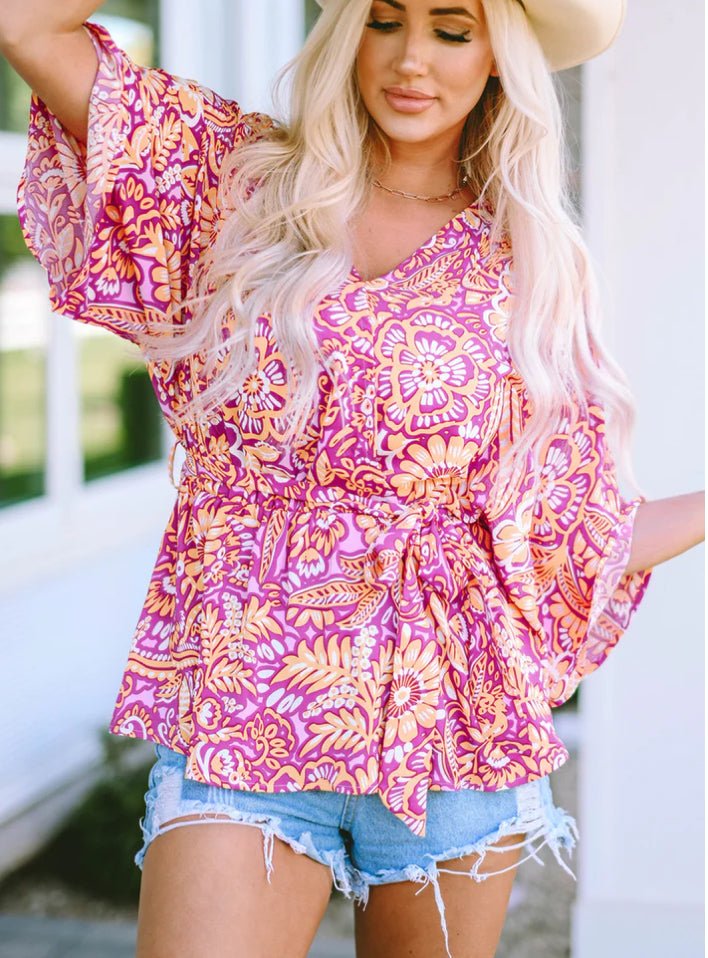 Mara Boho Floral Blouse - Mythical Kitty Boutique