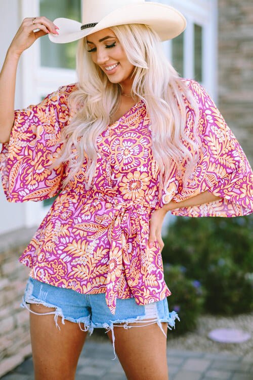 Mara Boho Floral Blouse - Mythical Kitty Boutique