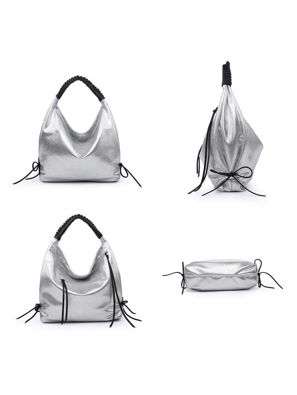 Metallic Silver Hobo Bag - Mythical Kitty Boutique