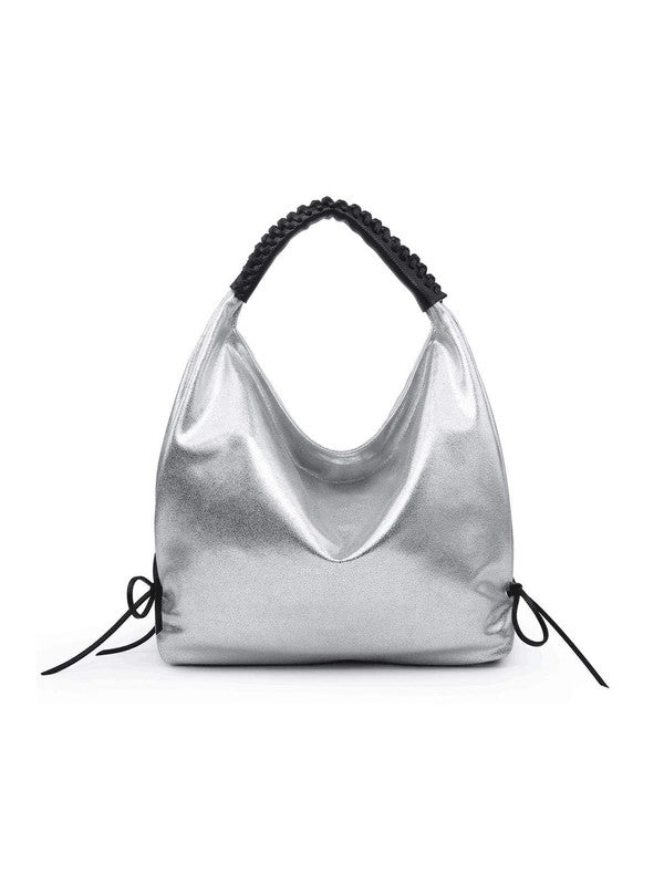 Metallic Silver Hobo Bag - Mythical Kitty Boutique