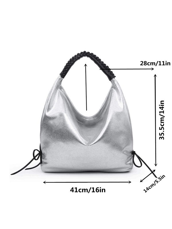 Metallic Silver Hobo Bag - Mythical Kitty Boutique