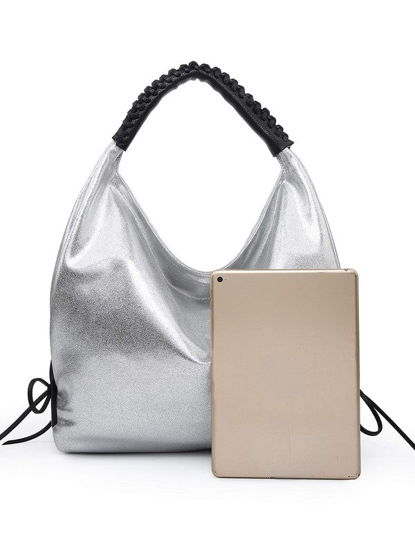 Metallic Silver Hobo Bag - Mythical Kitty Boutique