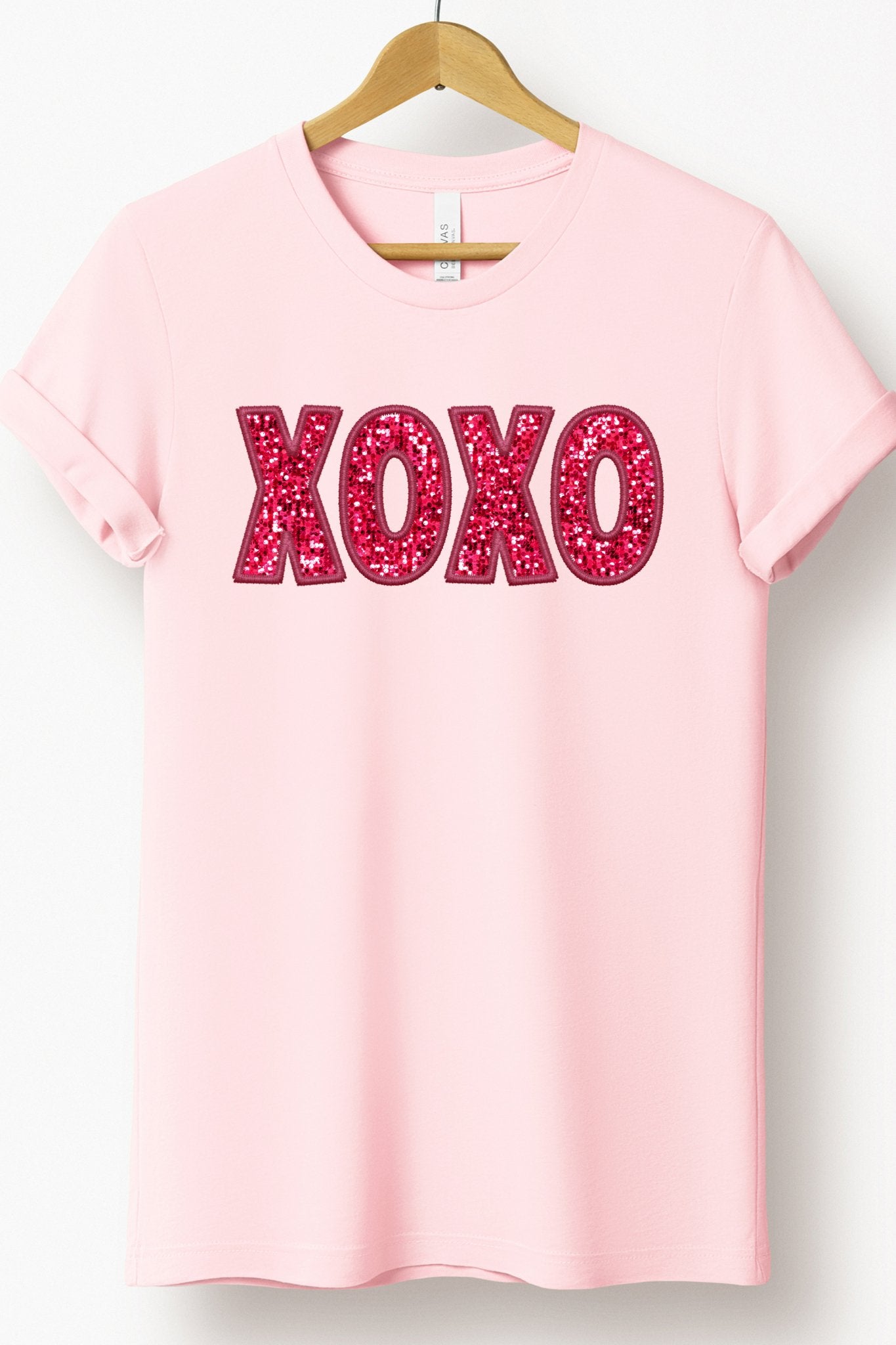 XOXO FAUX SEQUIN TEE (BELLA CANVAS) - Mythical Kitty Boutique