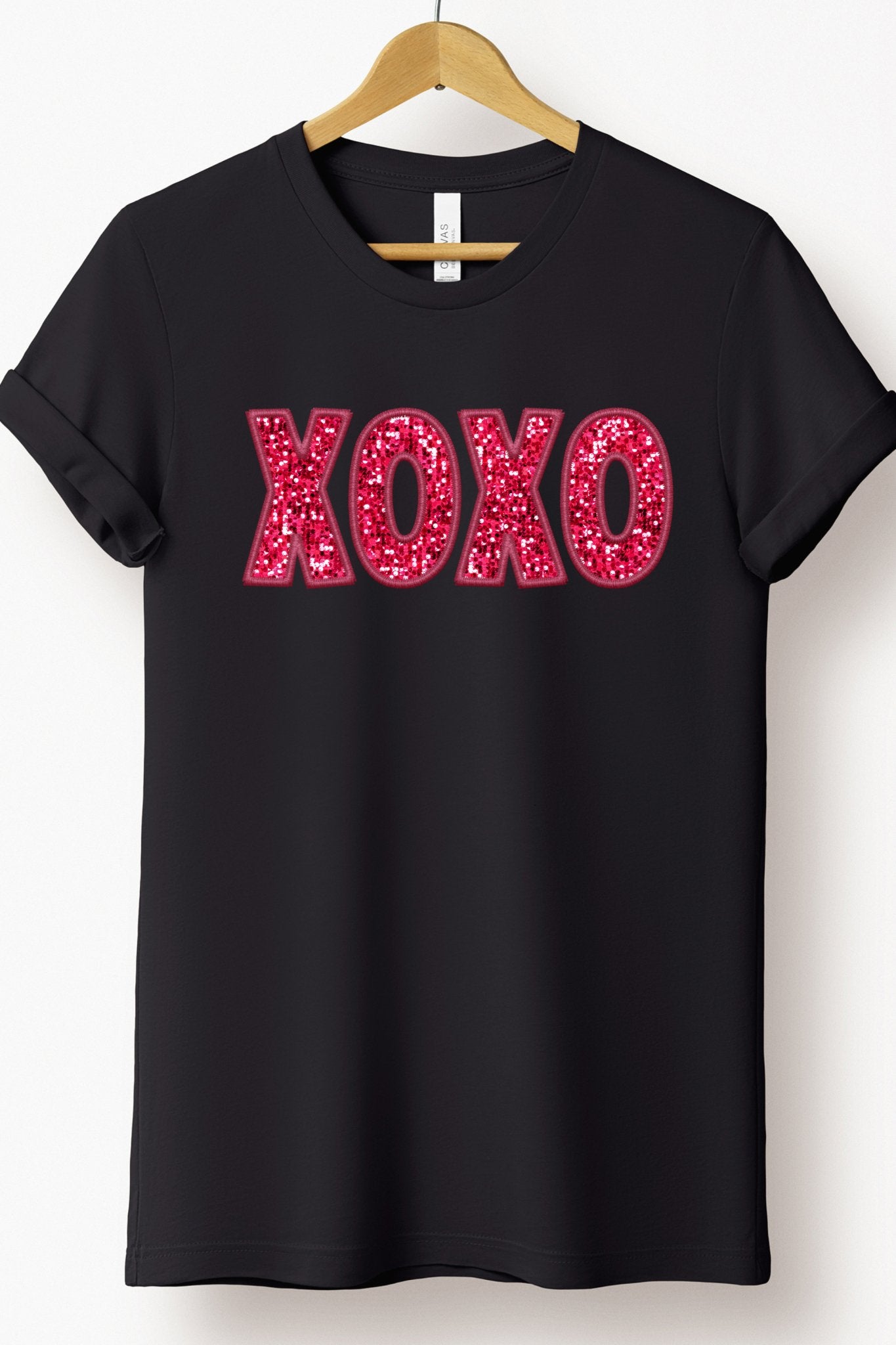 XOXO FAUX SEQUIN TEE (BELLA CANVAS) - Mythical Kitty Boutique